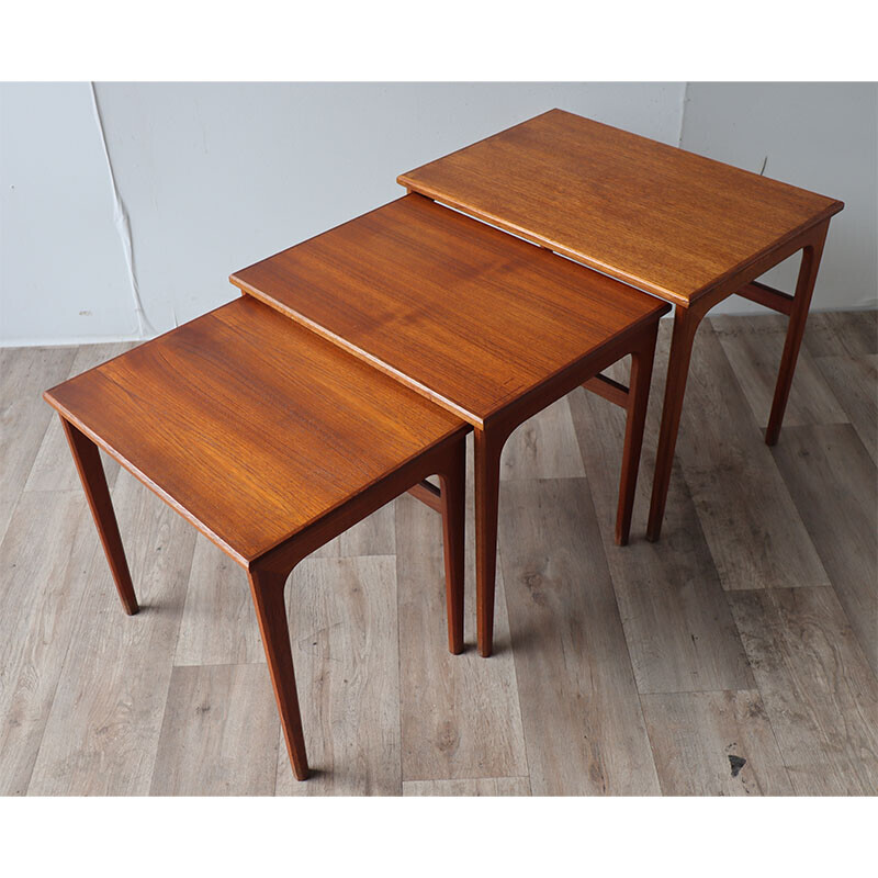 Tables gigognes vintage en teck, Danemark 1960