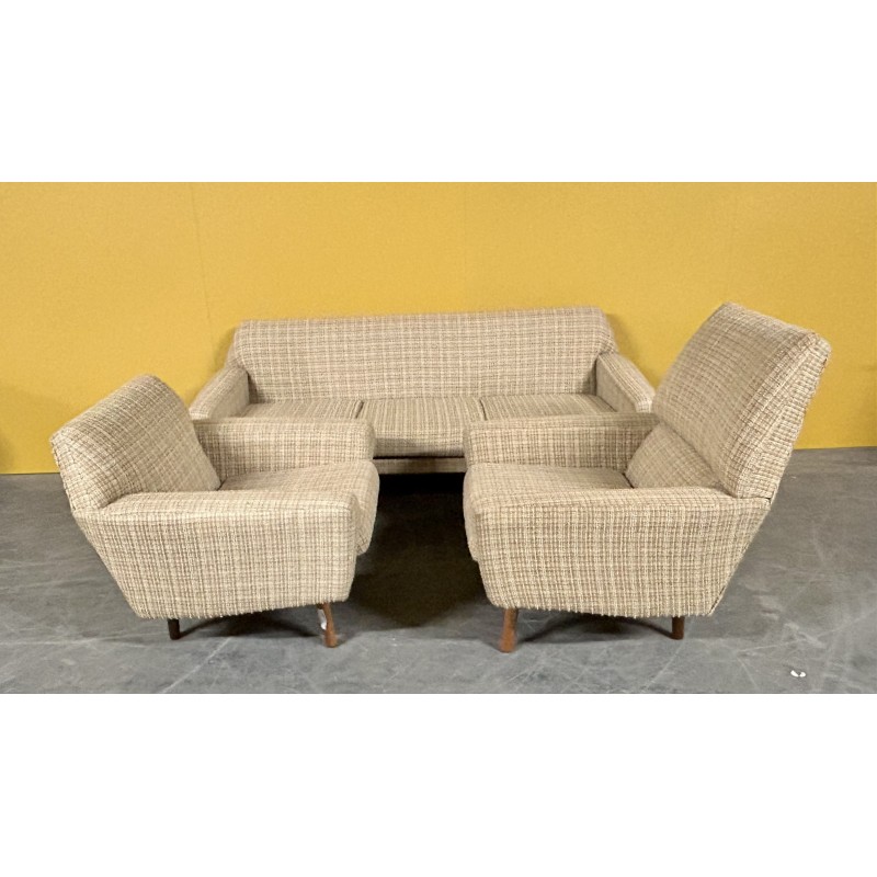 Vintage upholstery fabric living room set, Denmark 1960s