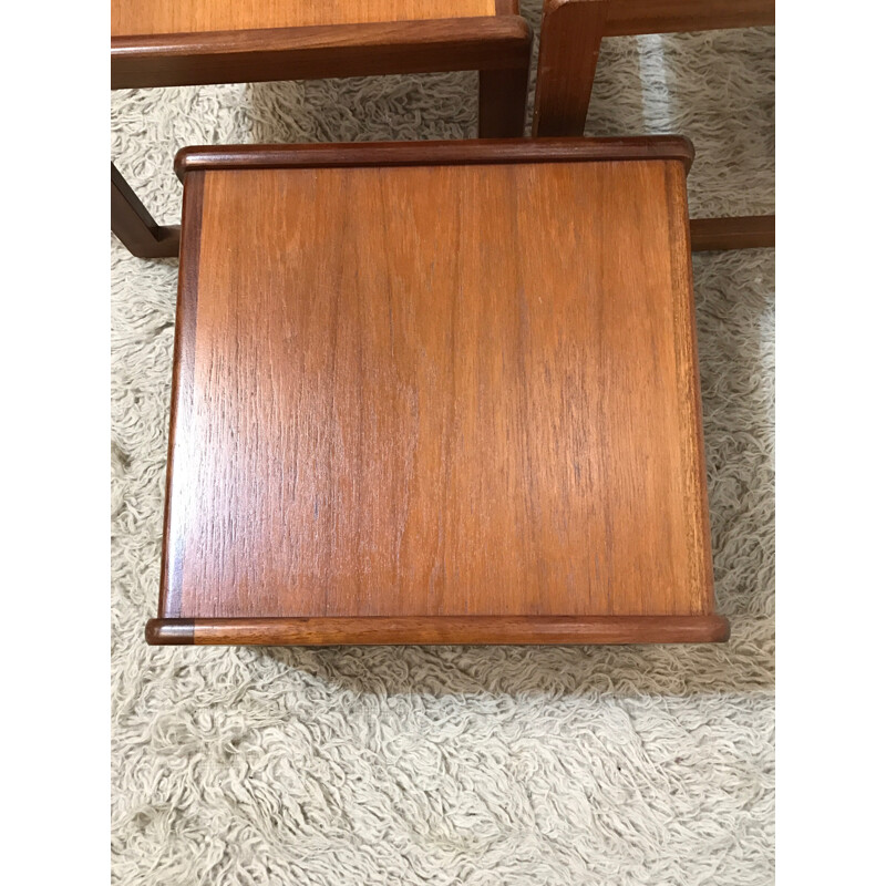 Set of 3 teak nesting tables - 1970s