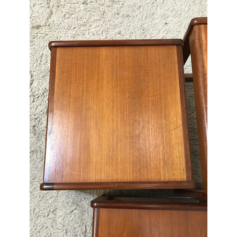 Set of 3 teak nesting tables - 1970s