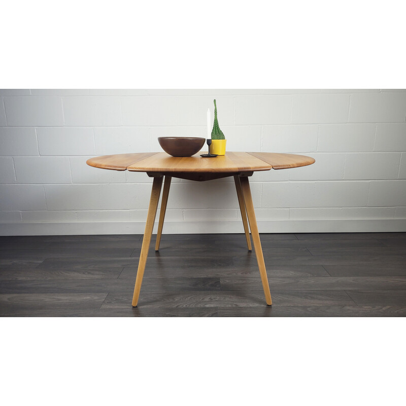 Vintage elm and beech drop leaf table for Ercol, England 1970s