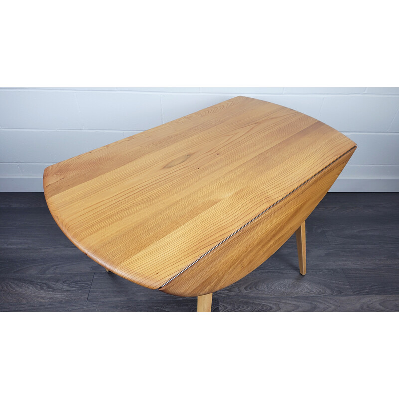 Vintage elm and beech drop leaf table for Ercol, England 1970s