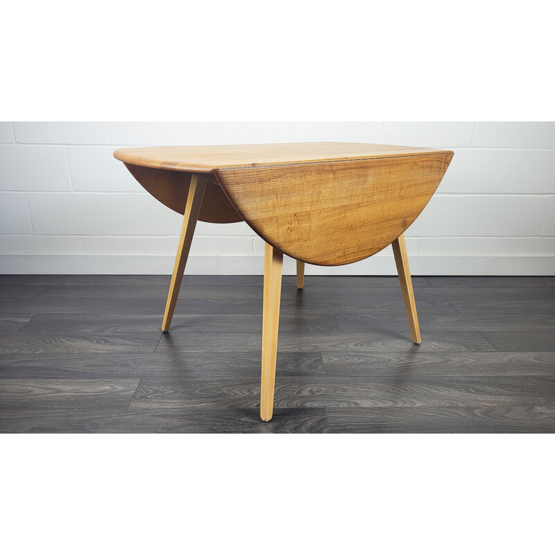 Vintage iepen en beuken bladtafel voor Ercol, Engeland 1970