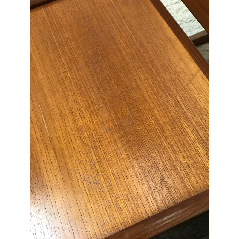 Set of 3 teak nesting tables - 1970s