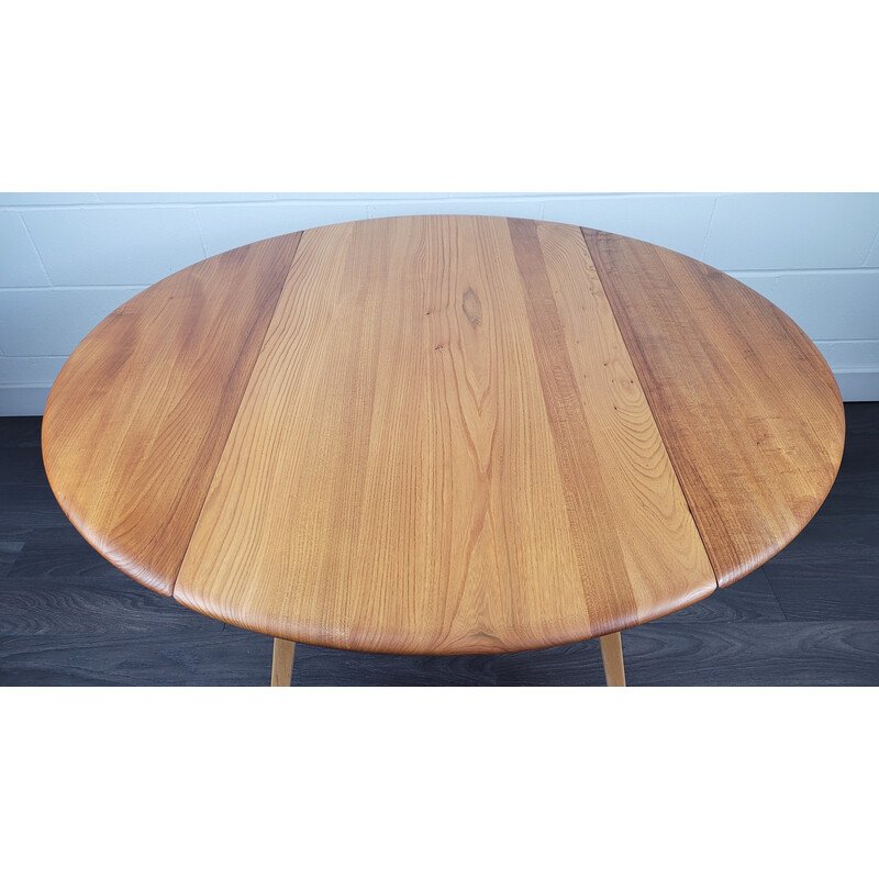 Vintage iepen en beuken bladtafel voor Ercol, Engeland 1970