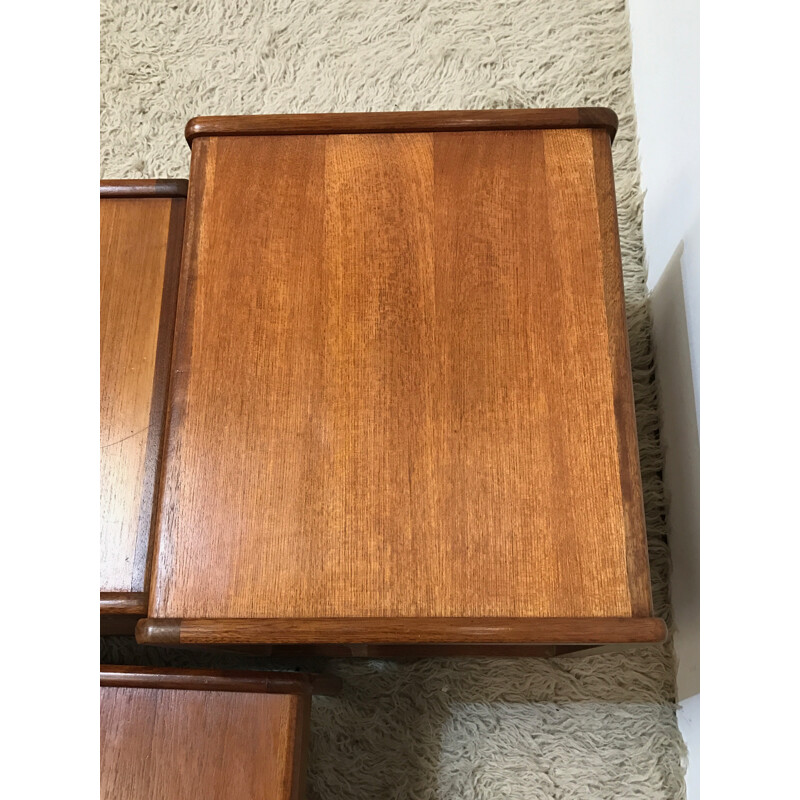 Set of 3 teak nesting tables - 1970s