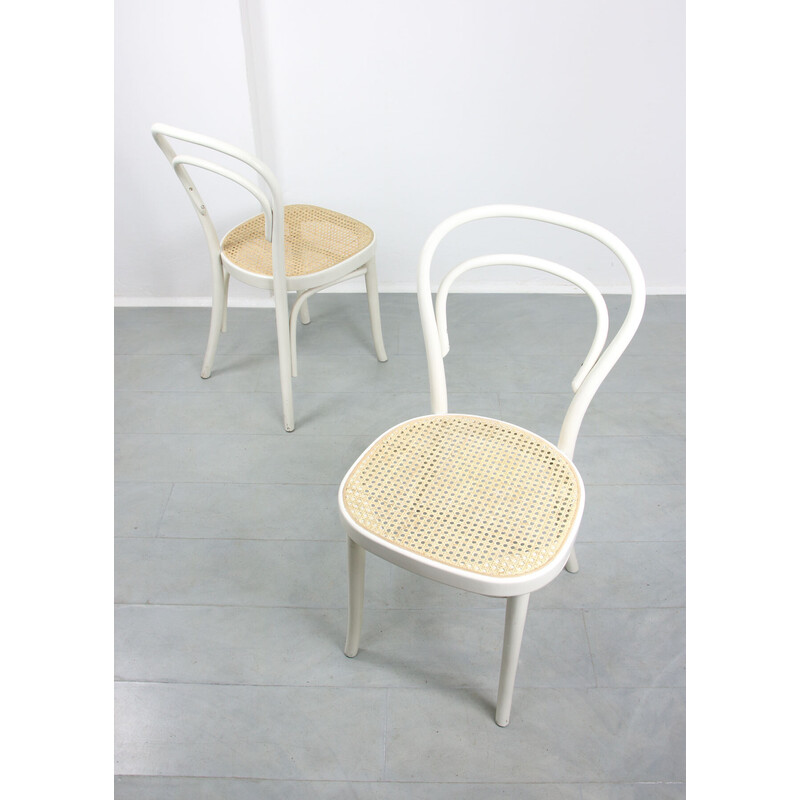 Set di 4 sedie vintage in canna 214 di Michale Thonet