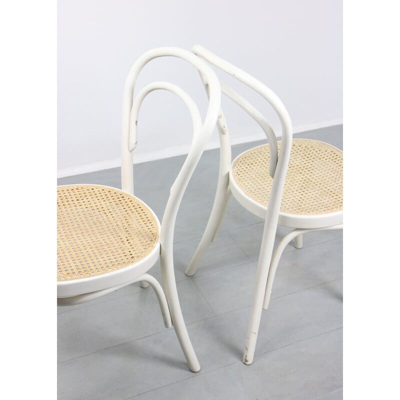 Set van 4 vintage 214 rieten stoelen van Michale Thonet