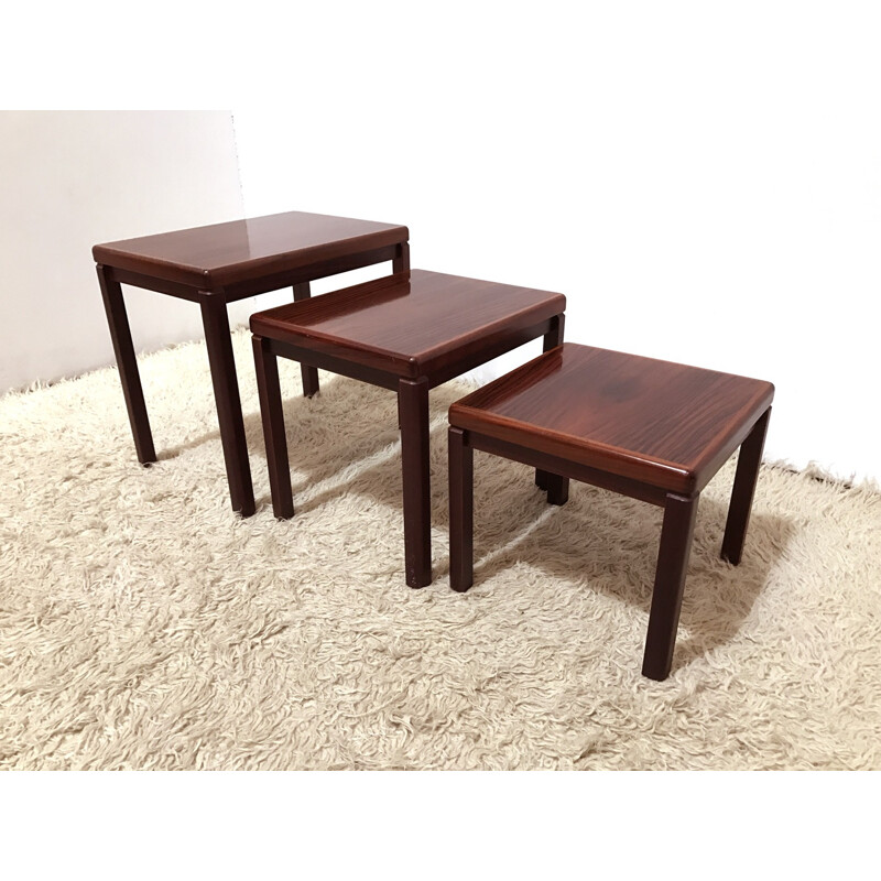 Set of 3 rosewood nesting tables Model 387 by Vejle Stole-OG - 1970s