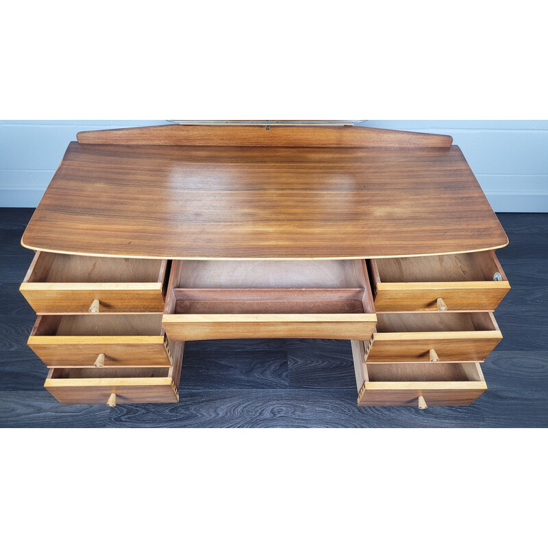 Vintage teak and walnut dressing table by Alfred Cox for Ac Furniture, 1960s