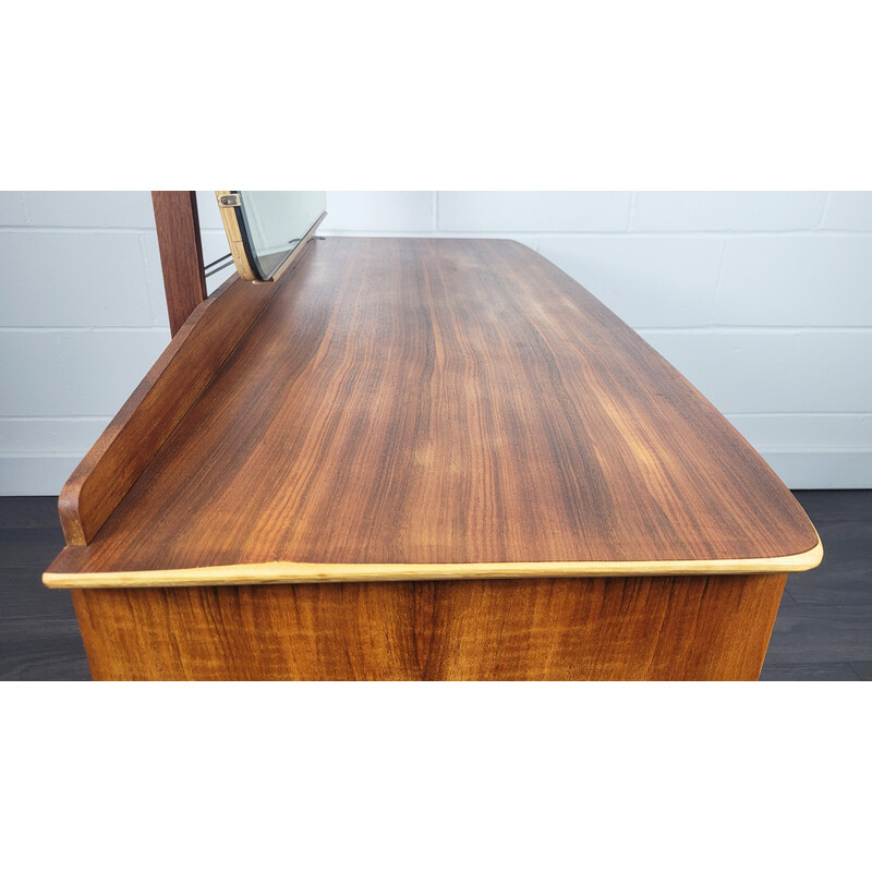 Comodino vintage in teak e noce di Alfred Cox per Ac Furniture, 1960