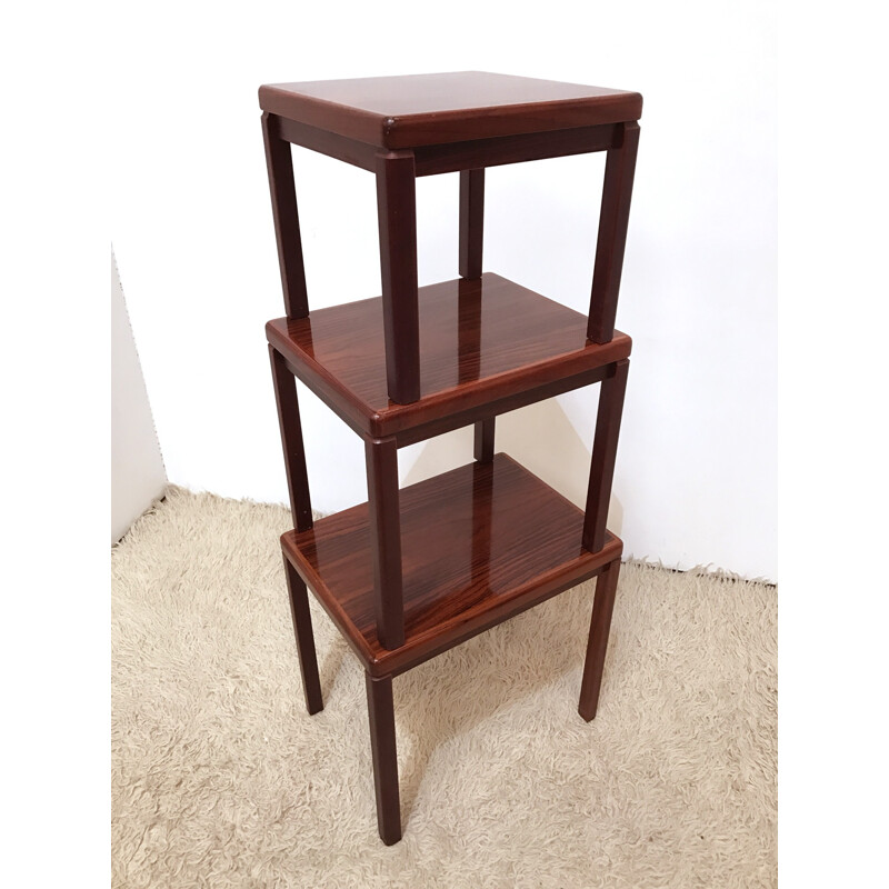 Set of 3 rosewood nesting tables Model 387 by Vejle Stole-OG - 1970s