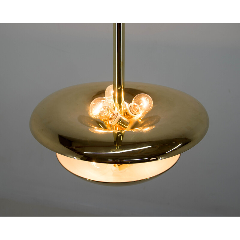 Vintage Bauhaus brass chandelier by Franta Anyz for Ias, 1920s