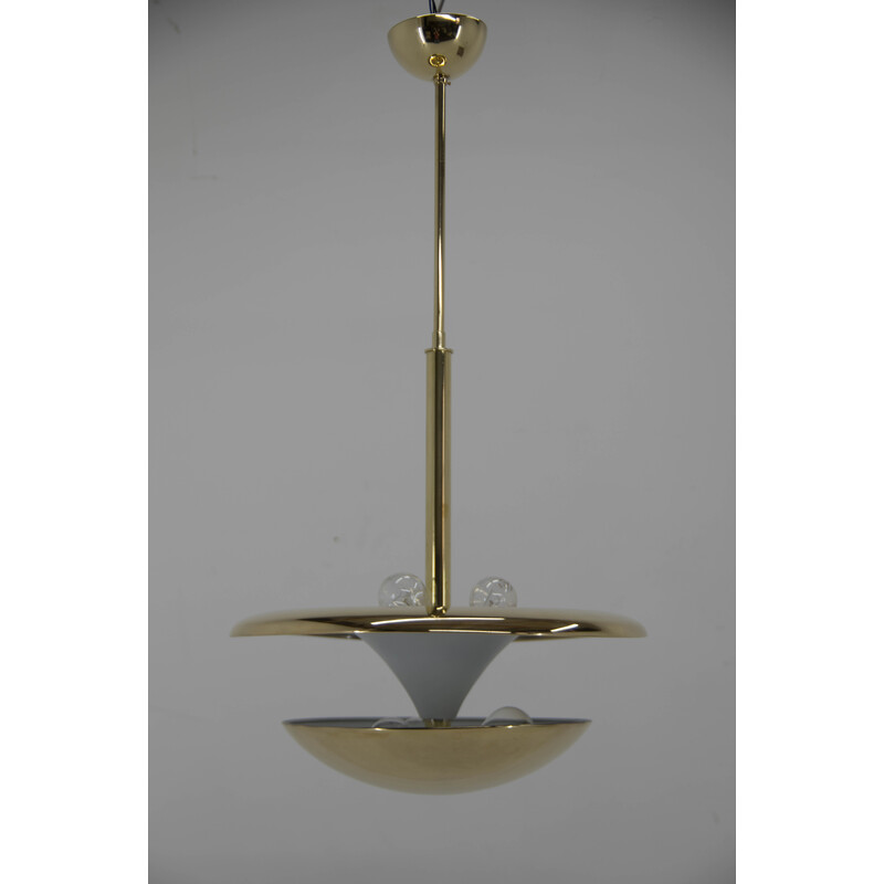 Lampadario vintage in ottone Bauhaus di Franta Anyz per Ias, anni '20