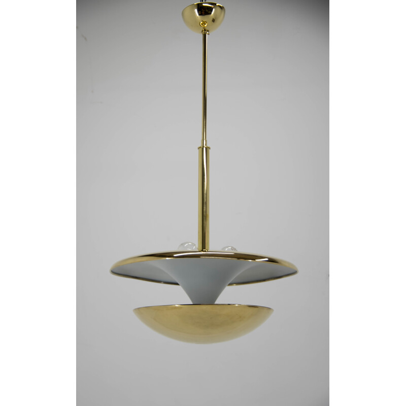 Lampadario vintage in ottone Bauhaus di Franta Anyz per Ias, anni '20