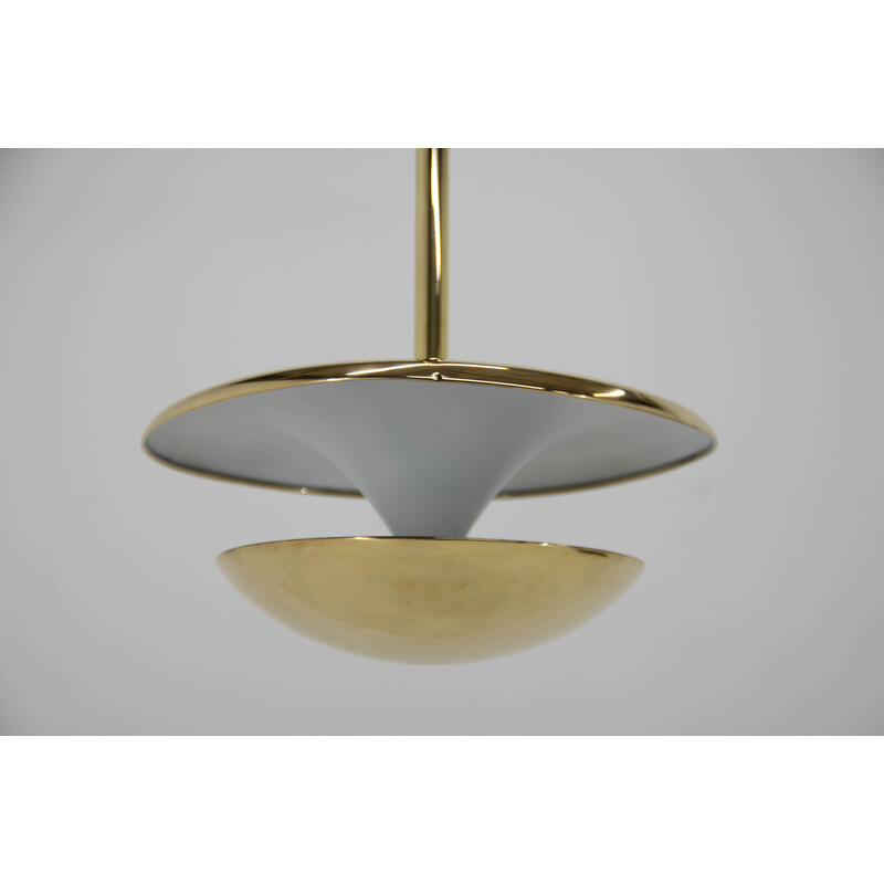 Lampadario vintage in ottone Bauhaus di Franta Anyz per Ias, anni '20