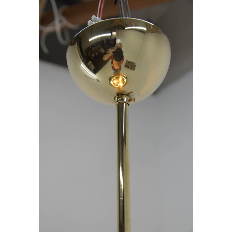 Vintage Bauhaus brass chandelier by Franta Anyz for Ias, 1920s