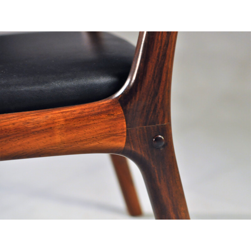 Rosewood armchair and side table Ole Wansher for P. Jeppesen Møbelfabrik - 1950s