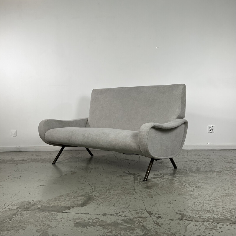 Sillón vintage con sofá de metal cromado "Lady chair" de Marco Zanuso para Arflex, 1950