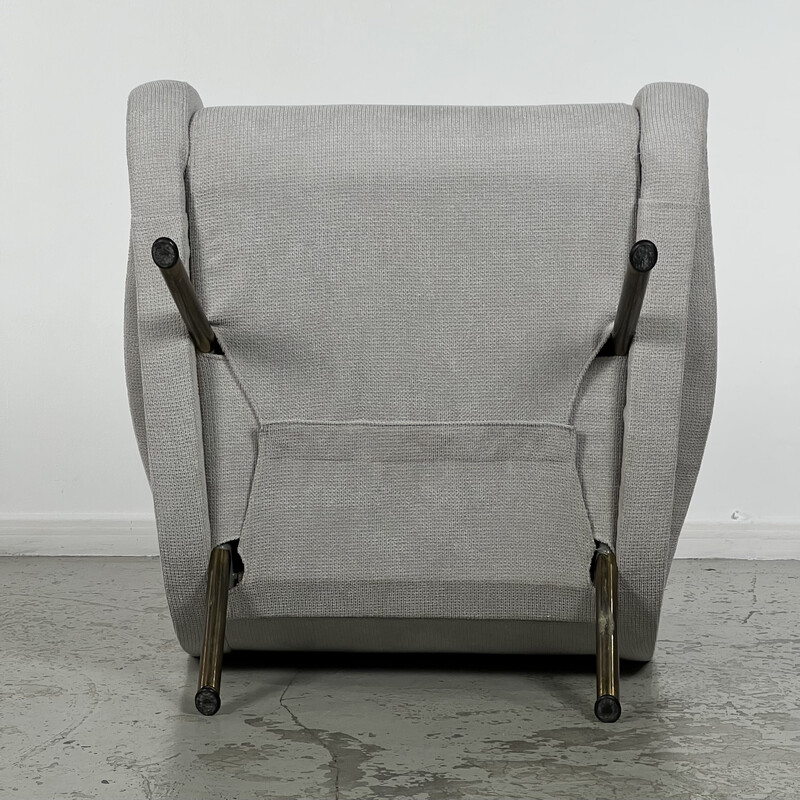 Vintage fauteuil met verchroomd metaal "Lady chair" bank van Marco Zanuso voor Arflex, 1950