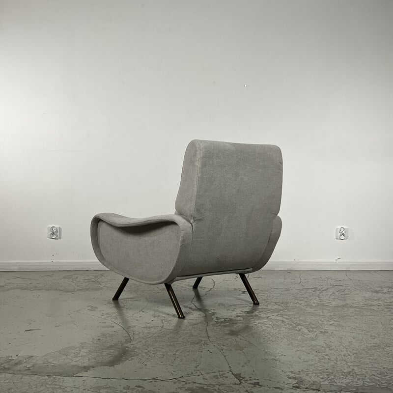 Vintage armchair and sofa "Lady chair" in chromed metal by Marco Zanuso for Arflex, 1950s