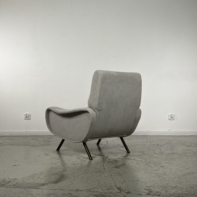 Vintage fauteuil met verchroomd metaal "Lady chair" bank van Marco Zanuso voor Arflex, 1950