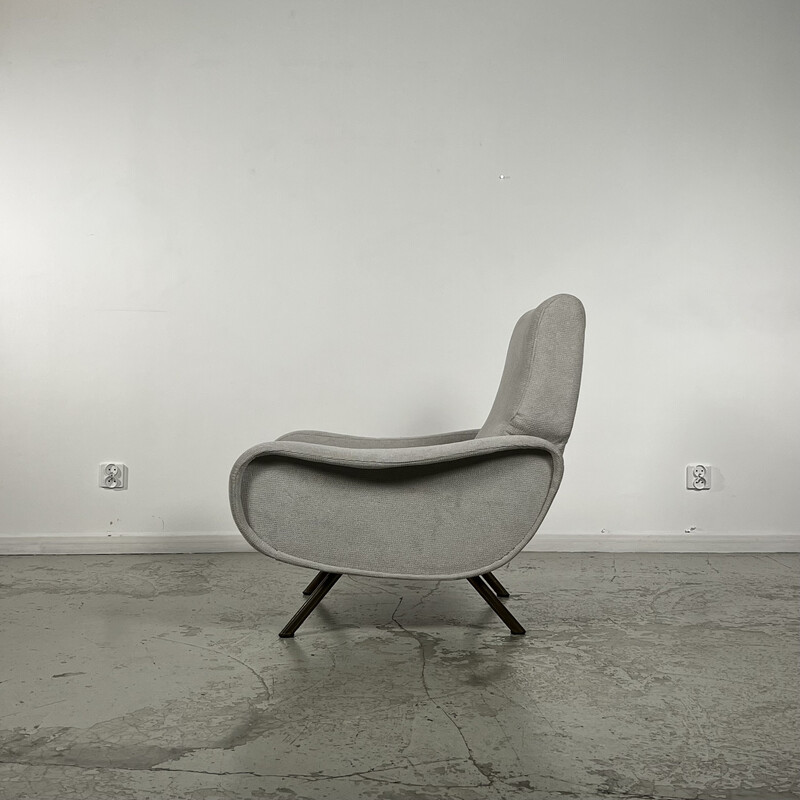 Vintage armchair and sofa "Lady chair" in chromed metal by Marco Zanuso for Arflex, 1950s