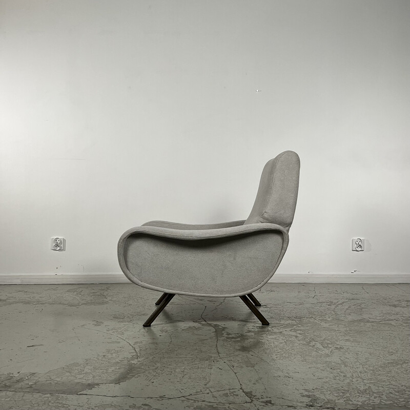 Vintage fauteuil met verchroomd metaal "Lady chair" bank van Marco Zanuso voor Arflex, 1950