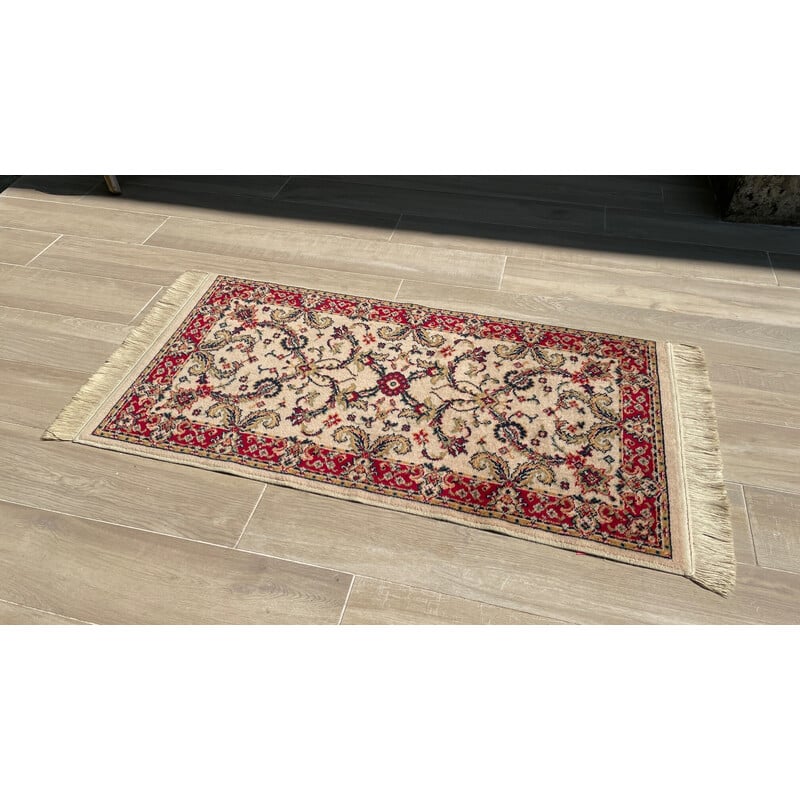 Persian vintage rug in beige wool