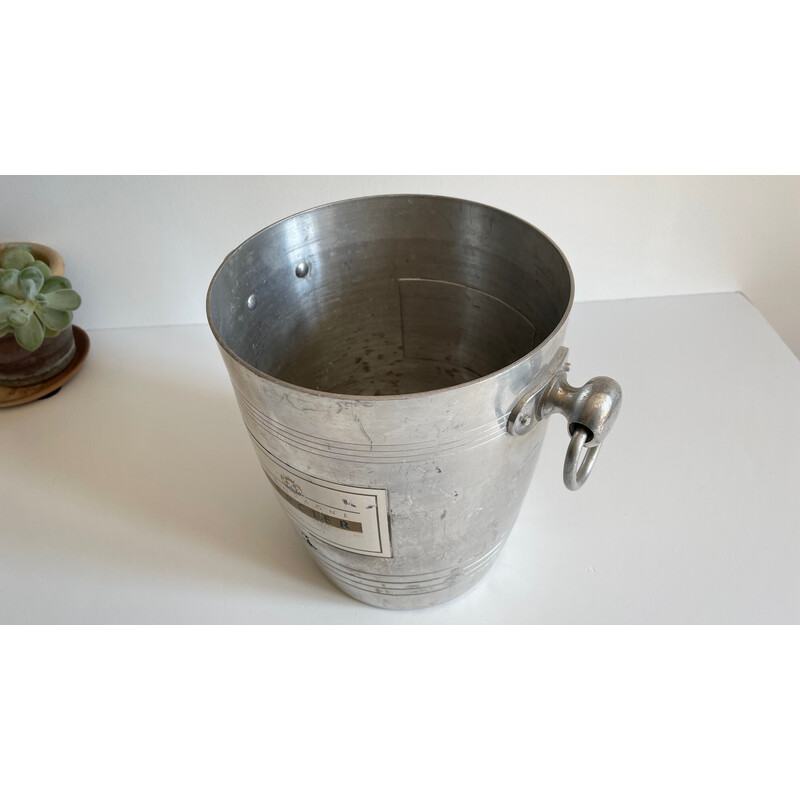 Vintage aluminum champagne bucket for Champagne Mercier, France