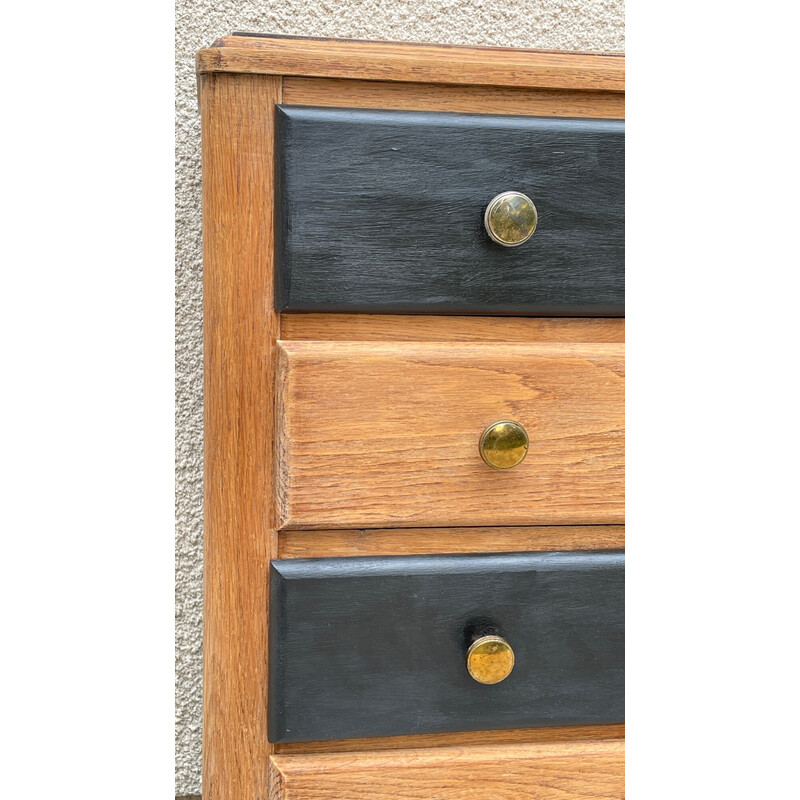 Vintage chest of drawers in black wood, 1930s