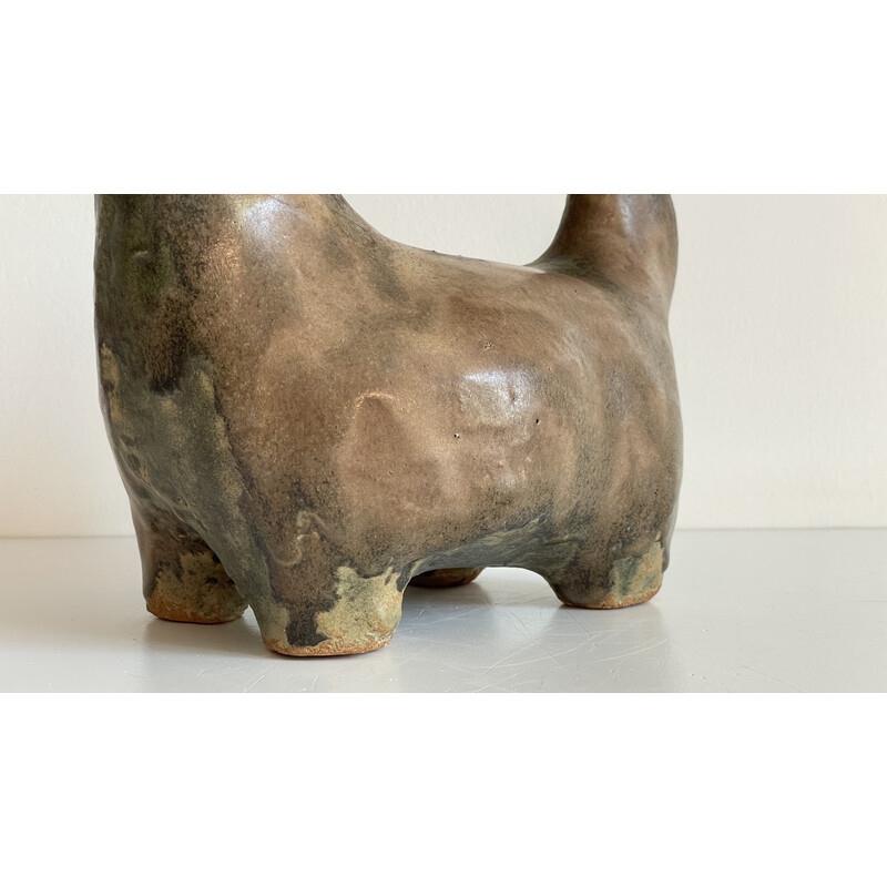 Fermacarte zoomorfo in ceramica vintage a forma di ariete