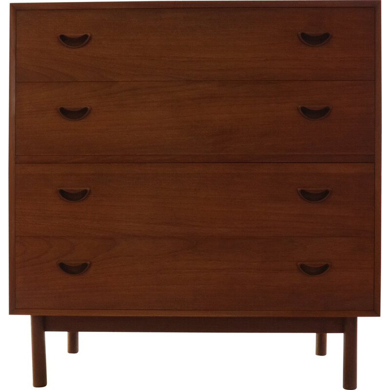 Brown chest of drawers in teak model number 307, Peter Hvidt - 1960s