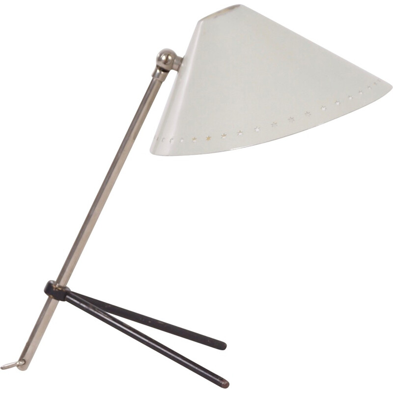 Vintage Pinokkio lamp in white by H. Busquet for Hala, 1956