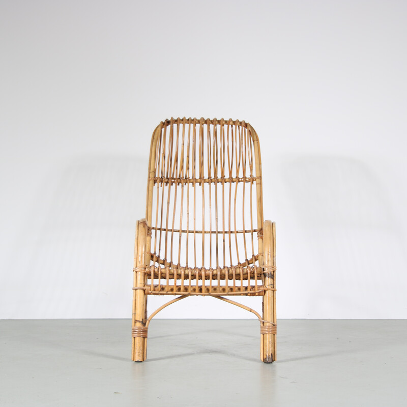 Cadeirão de bambu Vintage "French Riviera" de Franco Albini, Itália 1950s