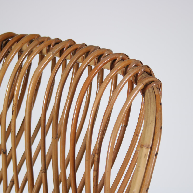 Vintage "French Riviera" bamboo armchair by Franco Albini, Italy 1950s