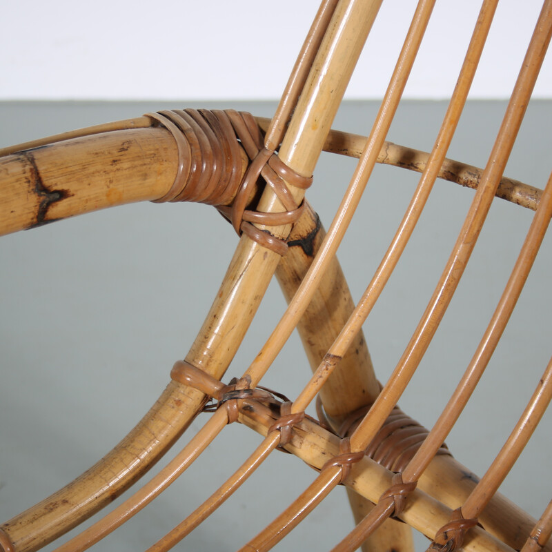 Vintage "French Riviera" bamboo armchair by Franco Albini, Italy 1950s