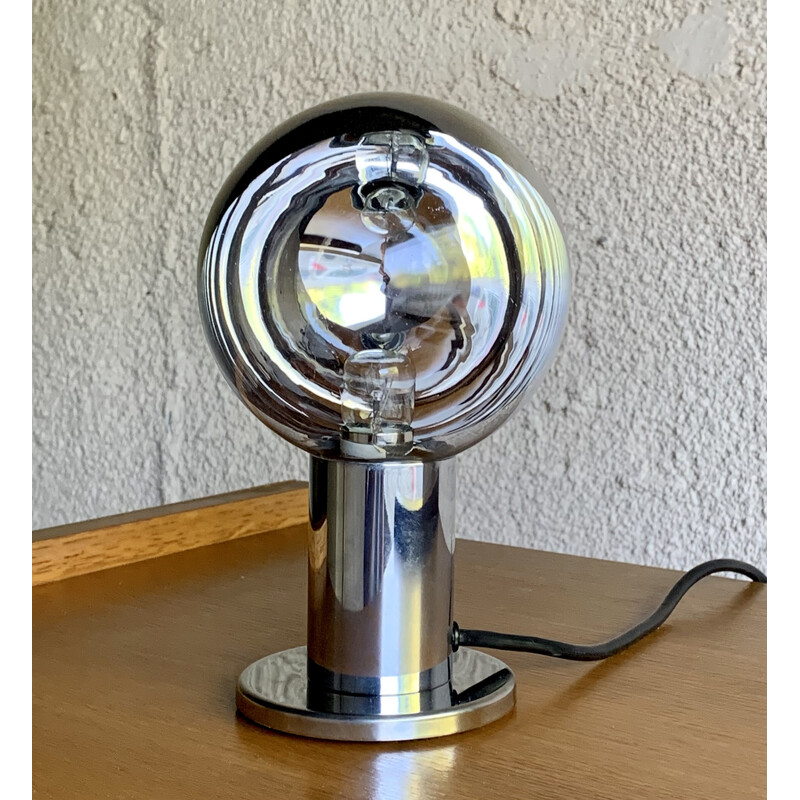 Vintage chrome and glass table lamp by Motoko Ishii for Staff Leuchten, Germany