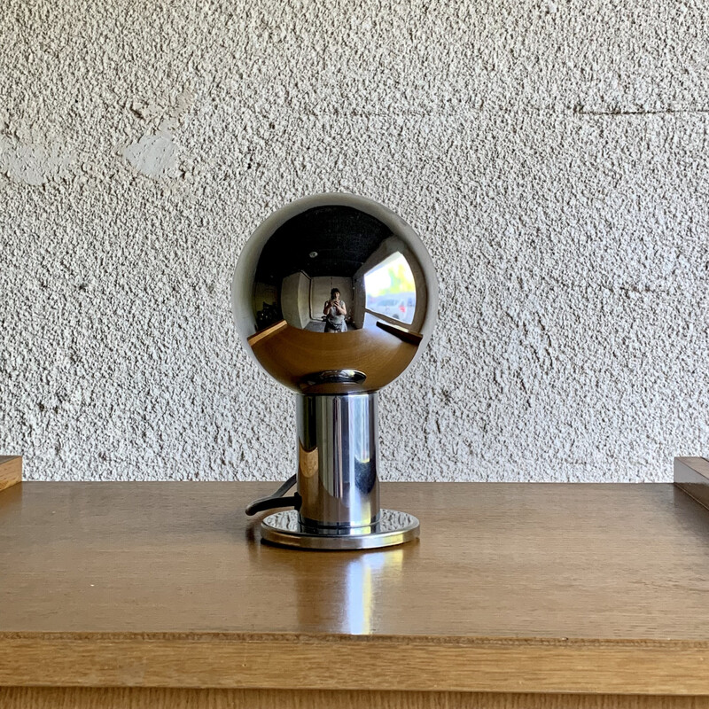 Lampe de table vintage en chrome et verre par Motoko Ishii pour Staff Leuchten, Allemagne