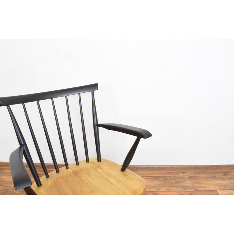 Vintage rocking chair in black, Sweden 1960s