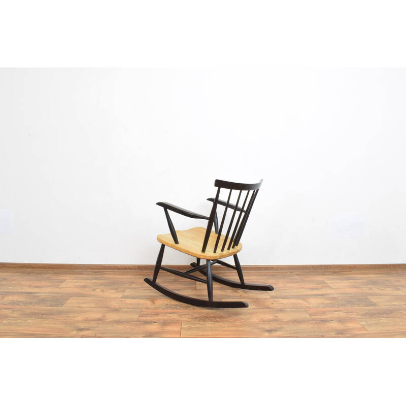 Vintage rocking chair in black, Sweden 1960s