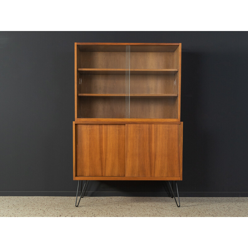 Vintage display cabinet in walnut, glass and pin, Germany 1950s