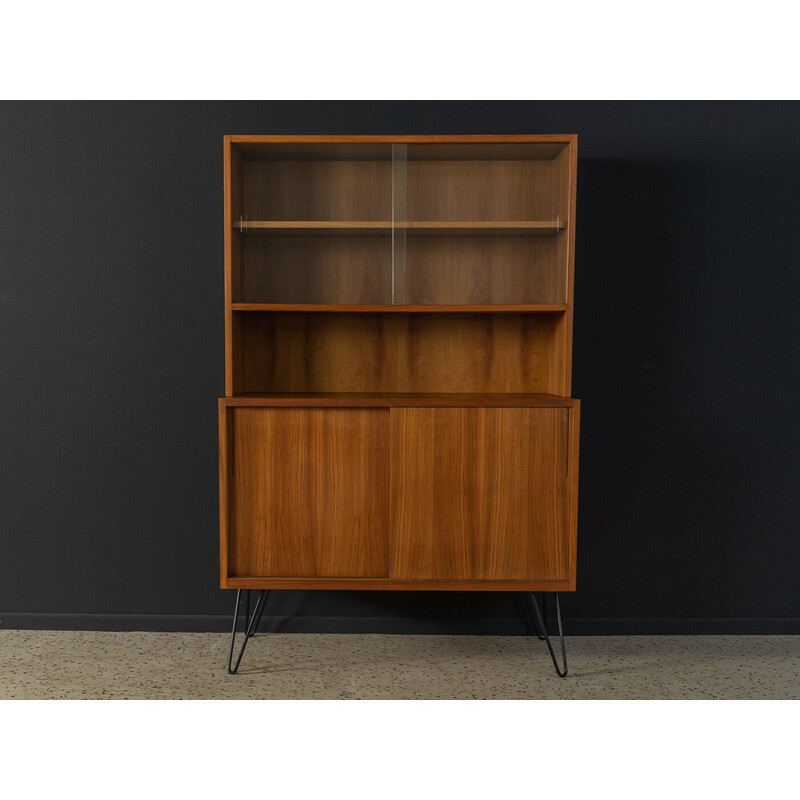 Vintage display cabinet in walnut, glass and pin, Germany 1950s