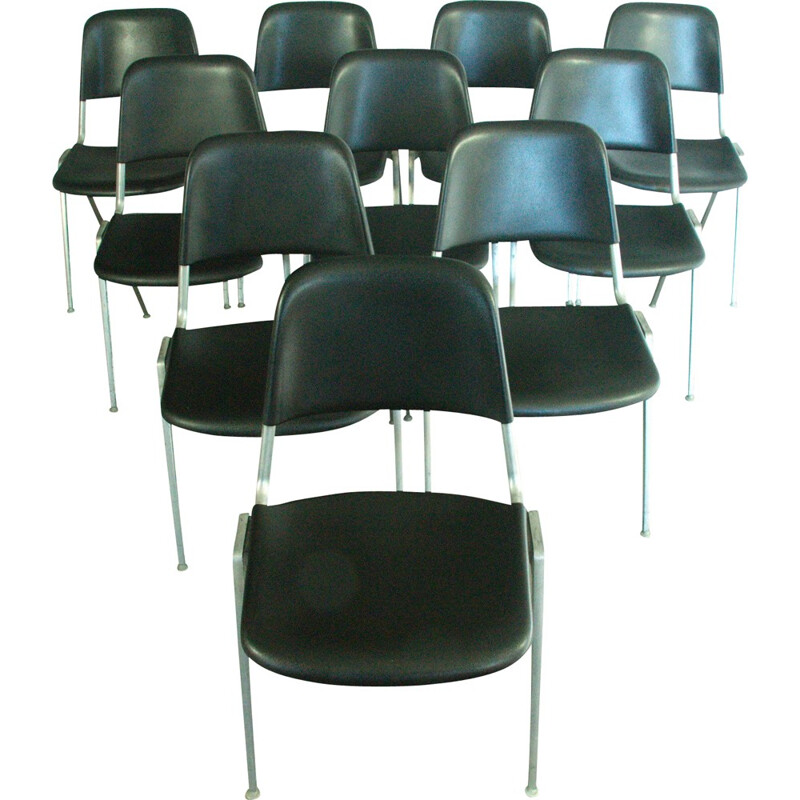 Set of 10 Stacking Chairs in Alloy from D. ALBINSON for Knoll Int. - 1960s