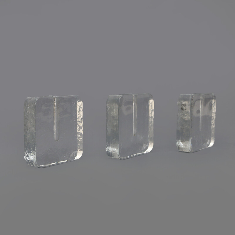 Conjunto de 3 vasos de vidro Murano vintage de Alfredo Barbini, Itália Anos 60