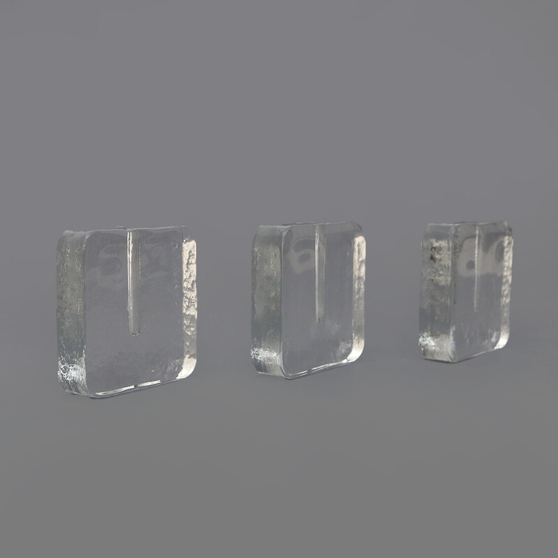 Set of 3 vintage Murano glass vases by Alfredo Barbini, Italy 1960s