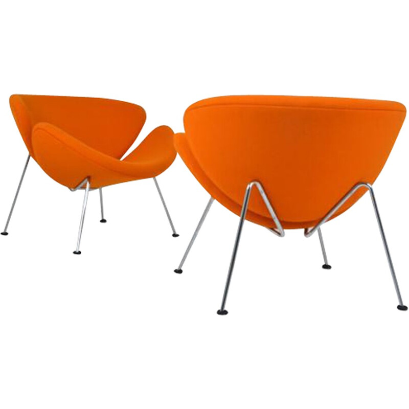 Paire de fauteuils orange Slice Pierre Paulin - 1970