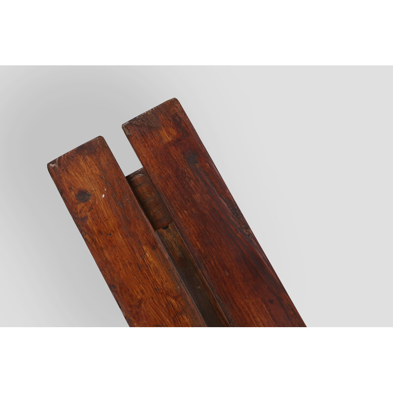 Panchina rustica in legno vintage, anni '20