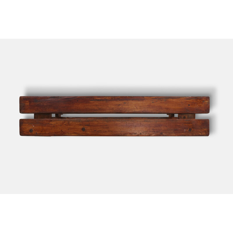 Vintage rustic wooden bench, 1920s