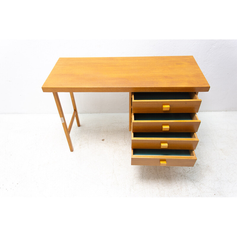 Vintage beukenhouten bureau voor Hikor Písek, Tsjechoslowakije 1980